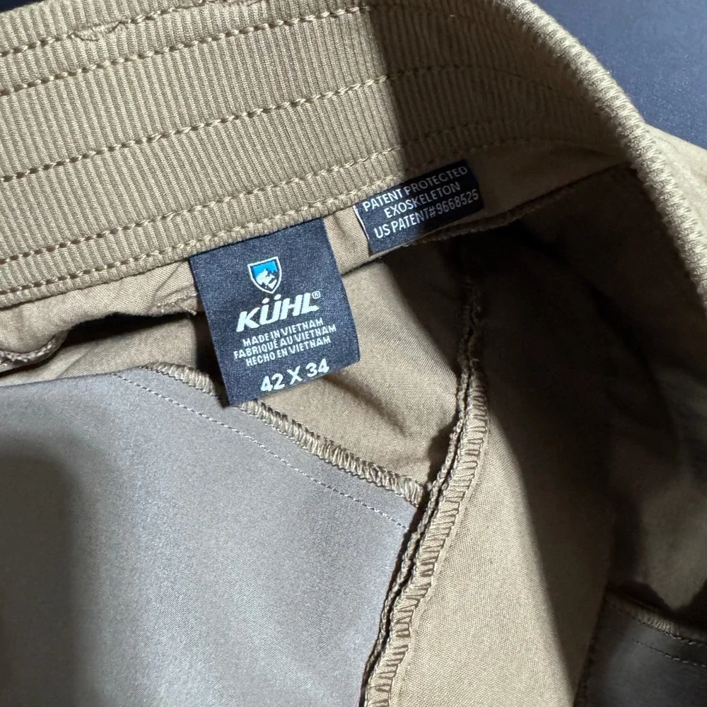 KUHL Free Ryde‎ Pants Mens 42x34 Tan Solid Outdoor Hiking Utility